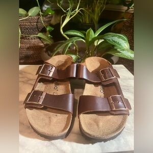 Birkenstock/Papillio Brown Wedge Sandals size 38=7